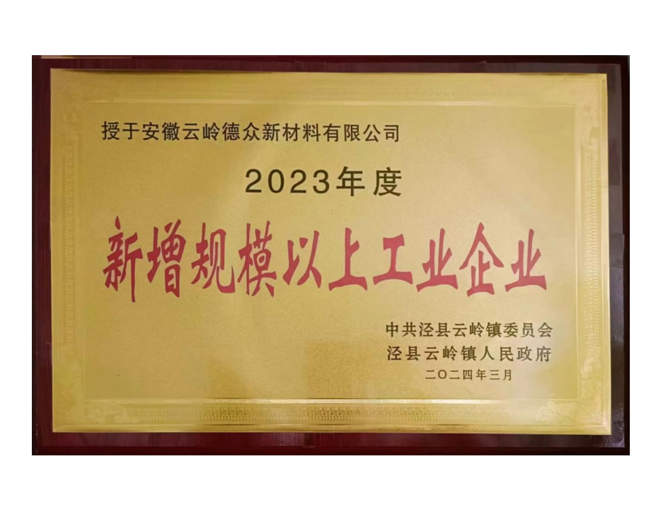 2023 New industrial enterprises above designated size award